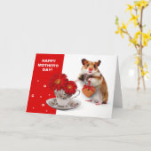 Alles Gute zum Muttertag. Funny Hamster Karte (Gelbe Blume)