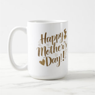 Alles Gute zum Muttertag Gold Schrift Herz Kaffeetasse
