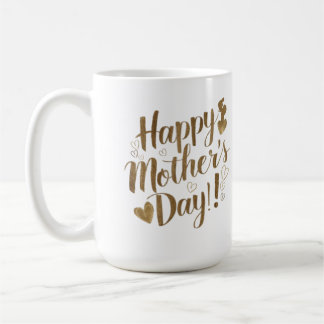 Alles Gute zum Muttertag Gold Schrift Herz Kaffeetasse