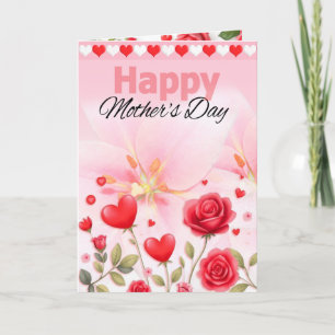 Alles Gute zum Muttertag Herzen & Rosen Karte