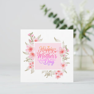 Alles Gute zum Muttertag I Pink Cherry Blossom Flo Karte