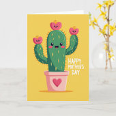 Alles Gute zum Muttertag Kaktus Karte (Gelbe Blume)
