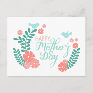 Alles Gute zum Muttertag Kalligrafie Text Blumen Postkarte