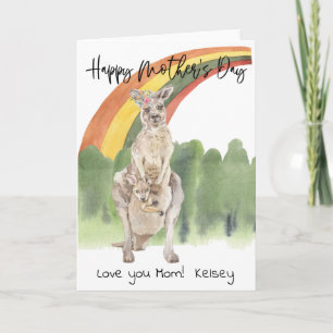 Alles Gute zum Muttertag Känguru-Mama und Baby Karte