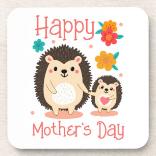 Alles Gute zum Muttertag Mama und Baby Igel Getränkeuntersetzer