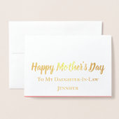 Alles Gute zum Muttertag meiner Schwiegertochter Folienkarte (Vorderseite mit Umschlag)