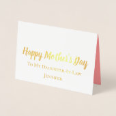 Alles Gute zum Muttertag meiner Schwiegertochter Folienkarte (Vorderseite)