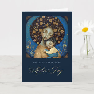 Alles Gute zum Muttertag. Mutter- und Kindermalere Karte