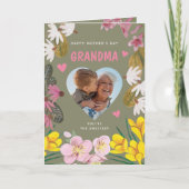 Alles Gute zum Muttertag Oma Süße Blumenfoto Karte (Vorderseite)