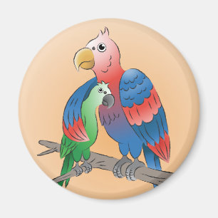 Alles Gute zum Muttertag Papageien Magnet