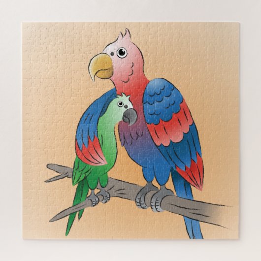 Alles Gute zum Muttertag Papageien Puzzle (Vertikal)