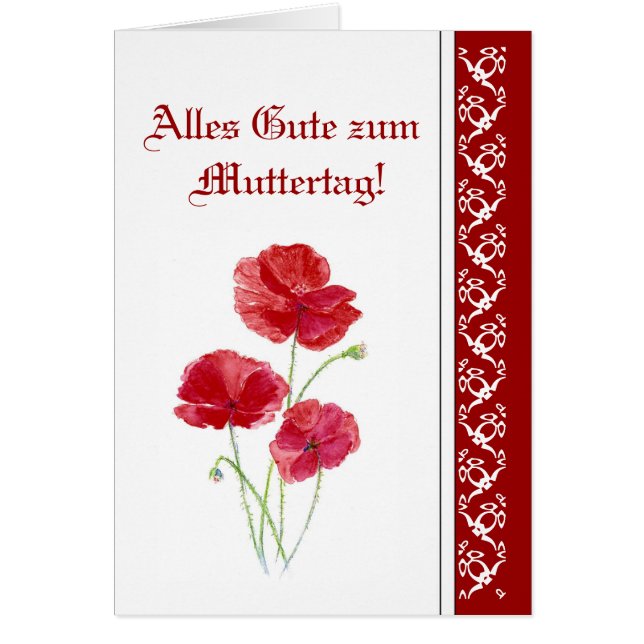 Alles Gute zum Muttertag Red PoppiesGarden Blume (Vorne)
