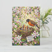 Alles Gute zum Muttertag Robin Card Karte (Stehend Vorderseite)
