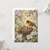 Alles Gute zum Muttertag Robin Card Karte (Vorderseite/Rückseite Beispiel)