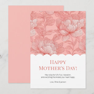 Alles Gute zum Muttertag Rosa Blumen Süße Moderne  Feiertagskarte