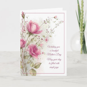 Alles Gute zum Muttertag Sanfte feminine pinke Ros Karte