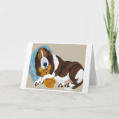 Alles Gute zum Muttertag! Schlafender Basset Hound Karte (Vorderseite)