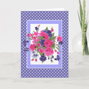 Alles Gute zum Muttertag. Schmetterlinge und Blume Karte