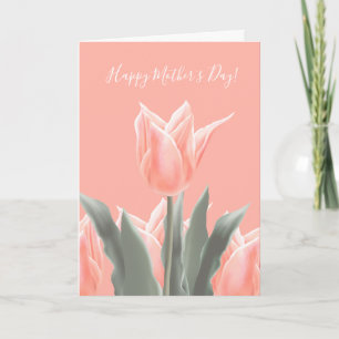 Alles Gute zum Muttertag! Stilvolle Peach Tulips B Einladung