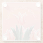 Alles Gute zum Muttertag! Stilvolle Peach Tulips B Glasuntersetzer (Rückseite)