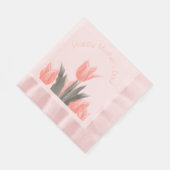 Alles Gute zum Muttertag! Stilvolle Peach Tulips B Serviette (Ecke)