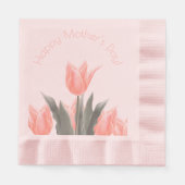 Alles Gute zum Muttertag! Stilvolle Peach Tulips B Serviette (Vorderseite)