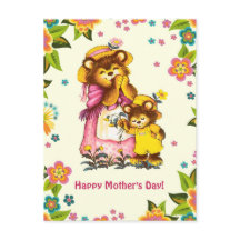 Alles Gute zum Muttertag. Vintage Bärenfamilie