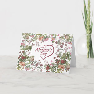 Alles Gute zum Muttertag Vintage Blumen Karte