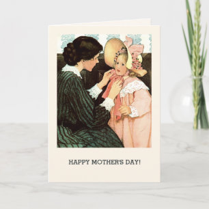 Alles Gute zum Muttertag. Vintage Mutter und Tocht Karte