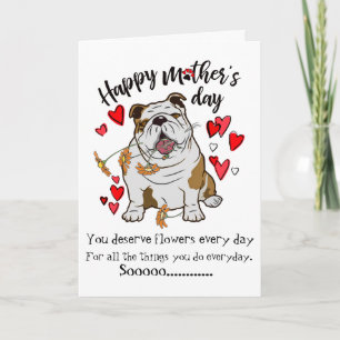 Alles Gute zum Muttertag von deiner Bulldogge-Hund Karte