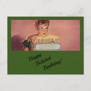 Alles Gute zum nachträglichen Geburtstag im Vintag Feiertagspostkarte