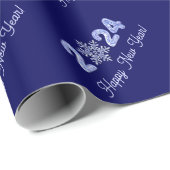 Alles Gute zum neuen Jahr 2023. Eisnummern und Sch Geschenkpapier (Rolleneckpunkt)