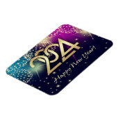 Alles Gute zum neuen Jahr 2023. Feuerwerkskörper u Magnet (Linke Seite)