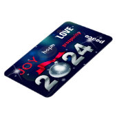 Alles Gute zum neuen Jahr 2023. Weihnachtsbauble Magnet (Linke Seite)