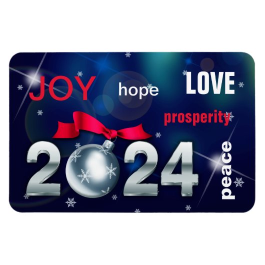 Alles Gute zum neuen Jahr 2023. Weihnachtsbauble Magnet (Horizontal)