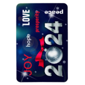 Alles Gute zum neuen Jahr 2023. Weihnachtsbauble Magnet (Vertikal)