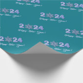Alles Gute zum neuen Jahr 2024. Eisnummern und Sch Geschenkpapier (Ecke)