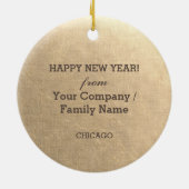 Alles Gute zum neuen Jahr 2024. Feuerwerkskörper Keramik Ornament (Hinten)