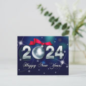 Alles Gute zum neuen Jahr 2024. Weihnachts-Bauernu Postkarte (Stehend Vorderseite)