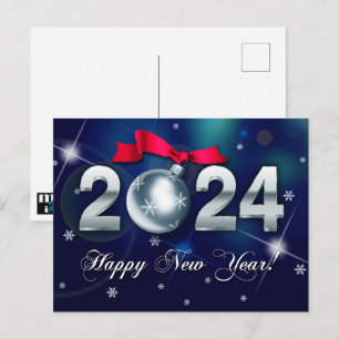Alles Gute zum neuen Jahr 2024. Weihnachts-Bauernu Postkarte