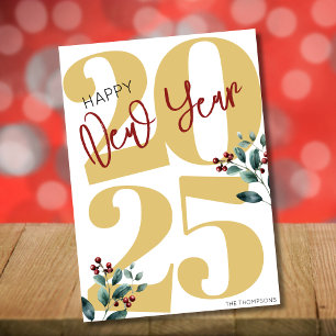 Alles Gute zum neuen Jahr 2025! Feiertagskarte