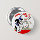 Alles Gute zum neuen Jahr! Button (Vorne & Hinten)