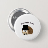 Alles Gute zum neuen Jahr! Dapper Igel Button (Vorne & Hinten)
