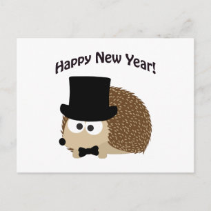 Alles Gute zum neuen Jahr! Dapper Igel Feiertagspostkarte