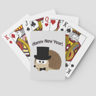 Alles Gute zum neuen Jahr! Dapper Igel Spielkarten
