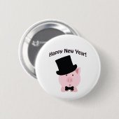 Alles Gute zum neuen Jahr! Dapper Pig Button (Vorne & Hinten)