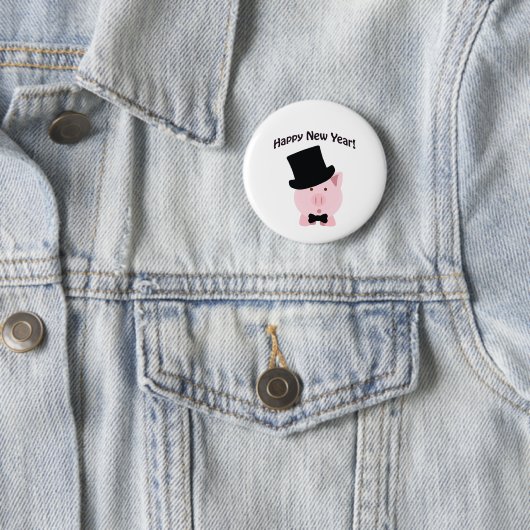 Alles Gute zum neuen Jahr! Dapper Pig Button (Beispiel)
