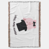 Alles Gute zum neuen Jahr! Dapper Pig Decke (Vorderseite Vertikal)
