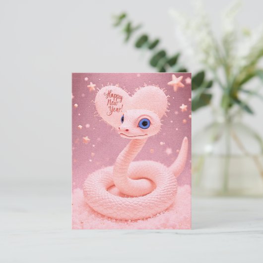 Alles Gute zum neuen Jahr des Schlangenplakats Postkarte (Stehend Vorderseite)