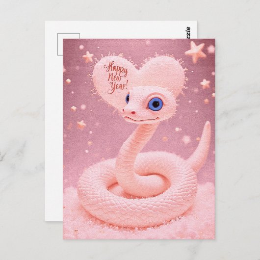 Alles Gute zum neuen Jahr des Schlangenplakats Postkarte (Vorne/Hinten)